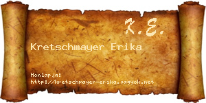 Kretschmayer Erika névjegykártya